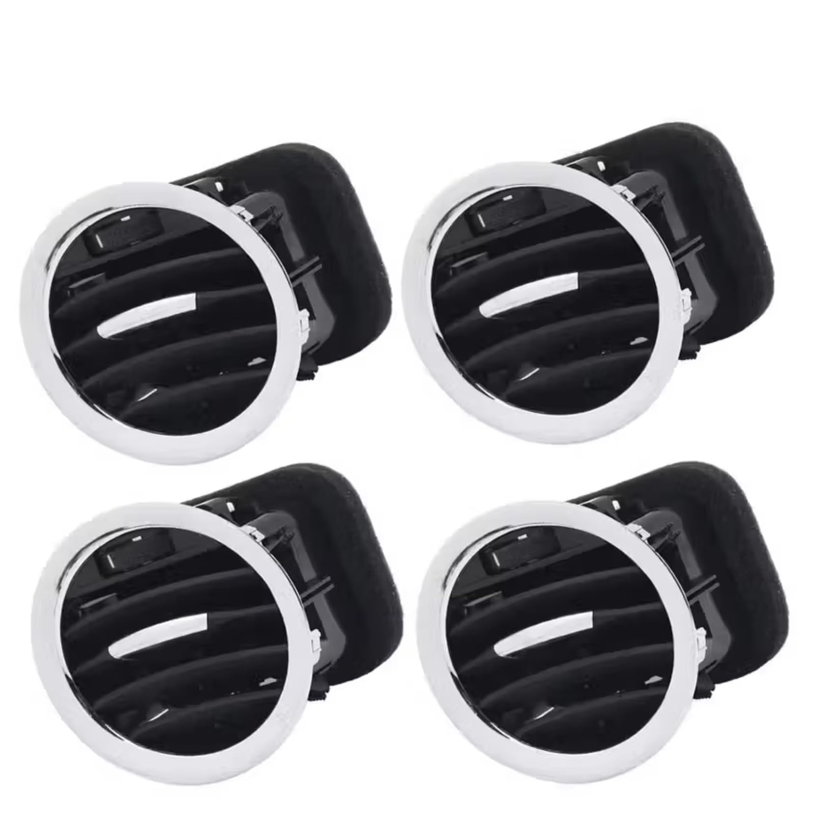 Feoosvx Klimaanlage Lüftungsdüse Für Opel Für ADAM Für Corsa D Für MK3 Für Vauxhall 13417363 2201099 Schwarz/Chrom A/C Air Vent Abdeckung Outlet Grille Autoklimaanlage Gitter(4 X Black Sliver) von Feoosvx
