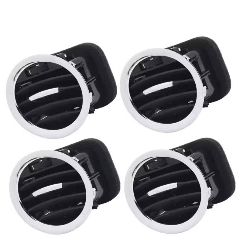 Feoosvx Klimaanlage Lüftungsdüse Für Opel Für ADAM Für Corsa D Für MK3 Für Vauxhall 13417363 2201099 Schwarz/Chrom A/C Air Vent Abdeckung Outlet Grille Autoklimaanlage Gitter(4 X Black Sliver) von Feoosvx