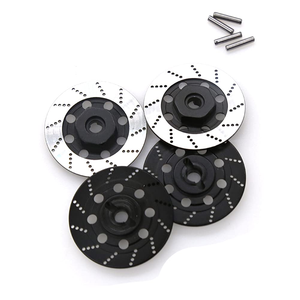 Feriany 4 StüCke Metall Bremse Scheibe Felgen Kasten Metall Hex Adapter 12Mm für 1/10 D4 On-Road Racing RC Auto Teile,Schwarz Feriany 4 StüCke Metall Bremse Scheibe Felgen Kasten Metall Hex Adapter 12Mm für 1/10 D4 On-Road Racing RC Auto Teile,Schwarz von Feriany