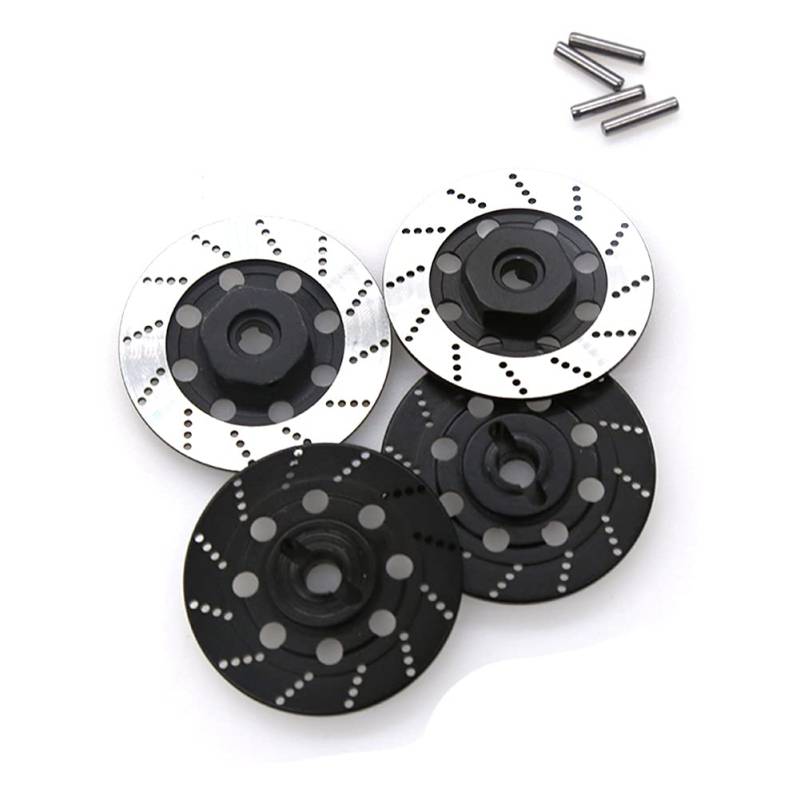 Feriany 4 StüCke Metall Bremse Scheibe Felgen Kasten Metall Hex Adapter 12Mm für 1/10 D4 On-Road Racing RC Auto Teile,Schwarz von Feriany