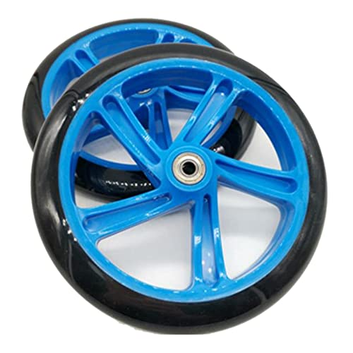 Ferleiss 2 Stück Scooter Rad 200mm PU Rad Stärke 30mm ABEC-7,Blau von Ferleiss