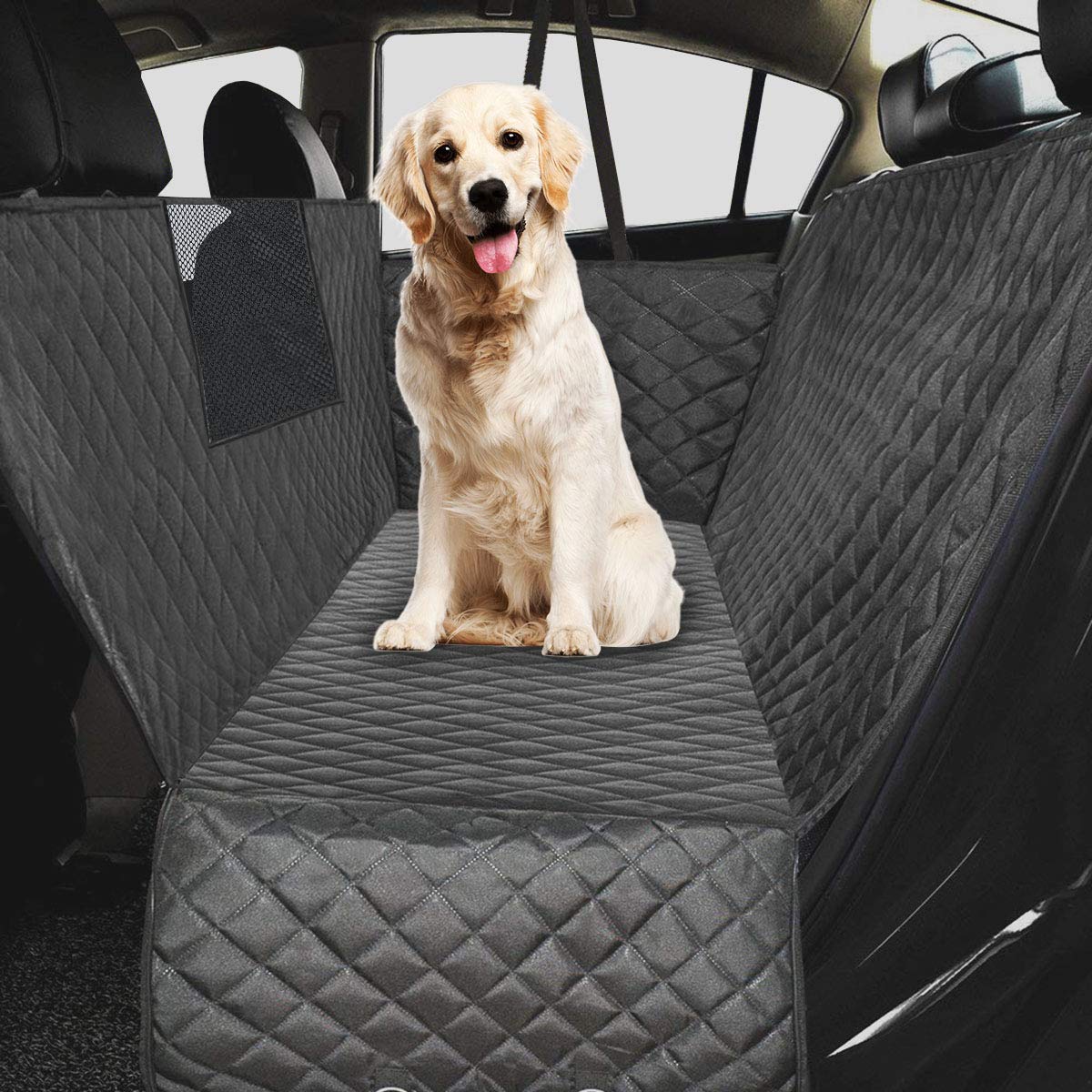 Ferocity Auto Hundedecke Gepolstert für den Rücksitz & Kofferraum mit Seitenschutz, Autoschondecke für Hunde, Hunde Autodecke Basic [115] von Ferocity