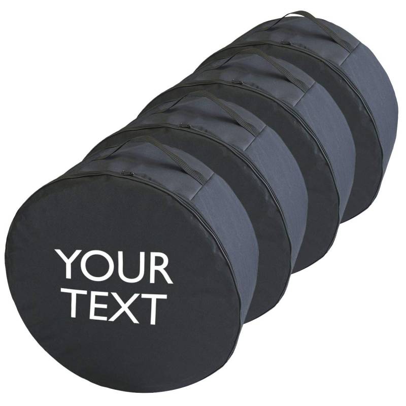 Ferocity Personalisierter Premium Qualität Reifentasche mit Ihrem Wunsch-Text Set 17''- 22'' XXXL Verschiedene größen Reifenaufbewahrung Reifenchutzhülle Reifenbezug 4 Stück [097] von Ferocity