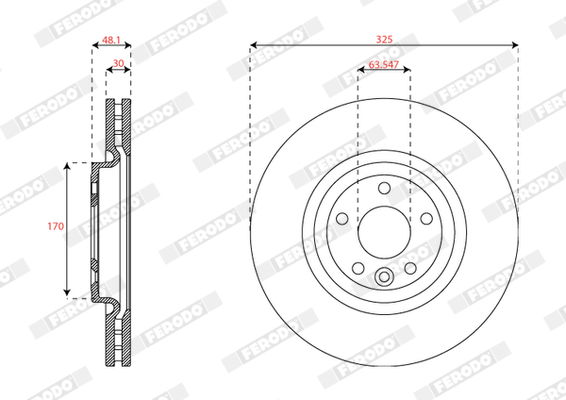 Bremsscheibe Vorderachse Ferodo DDF2734C-1 von Ferodo