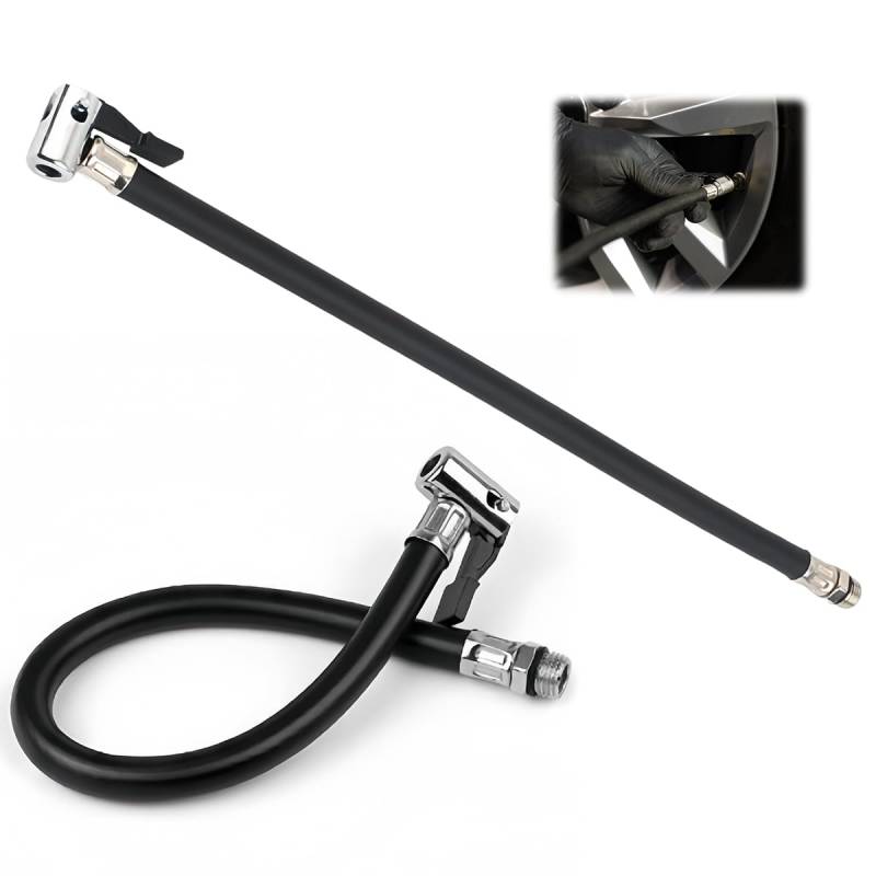 2 Stück Reifenfüller Schlauch,37 cm Ersatzschlauch für Luftpumpe,Reifenventil Reifenfüllschlauch,Reifendruckschlauch Gummi,Reifenfüller Ersatzschlauch,Universal Luftpumpenschlauch für Auto,Fahrrad von FerraDrend