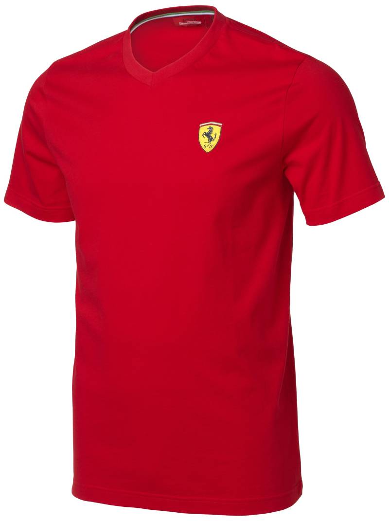 FERRARI Herren Santander V-Neck Tee T-Shirt, Rot, XXL von Ferrari