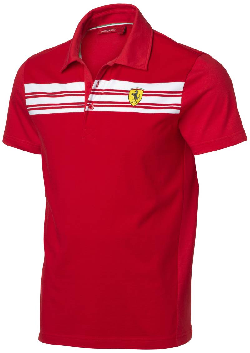 sportwear Polo Classic Ferrari Red Detail Scuderia Stripes Grösse S von Ferrari