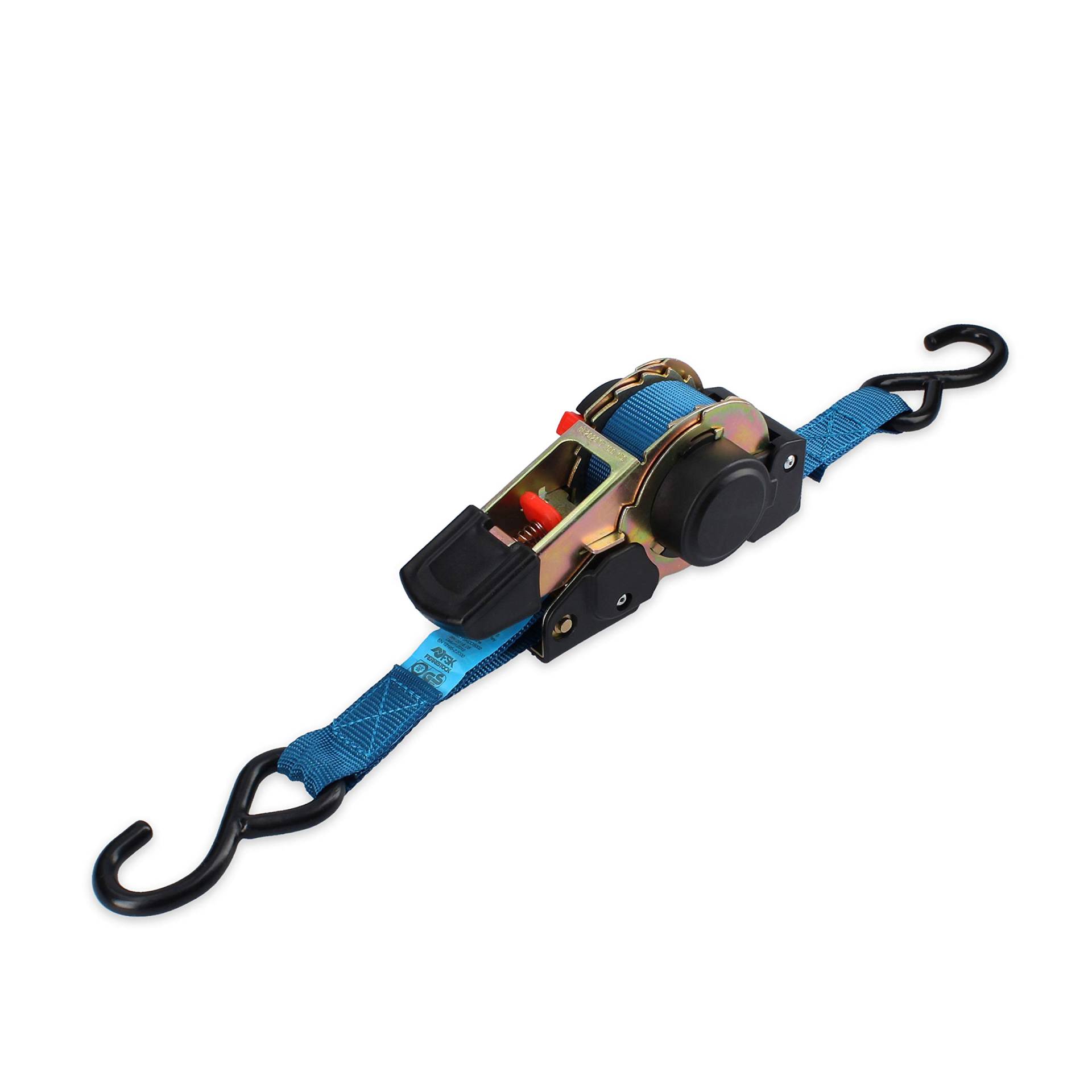 Ferrestock FSKCOS002 Spanngurt mit Ratsche, verstärkte Stahlhaken und automatisches Pick-up-System, blau Ferrestock FSKCOS002 Spanngurt mit Ratsche, verstärkte Stahlhaken und automatisches Pick-up-System, blau von Ferrestock