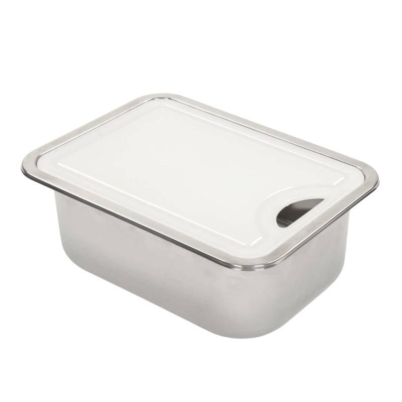 304 Grad Edelstahl Küchen Handwaschbecken Waschbecken Kit mit Acrylhackelbrett, Single Bowl Edelstahlstangenspüle, Am Besten für Wohnmobile, Boot, Zuhause von Fesjoy