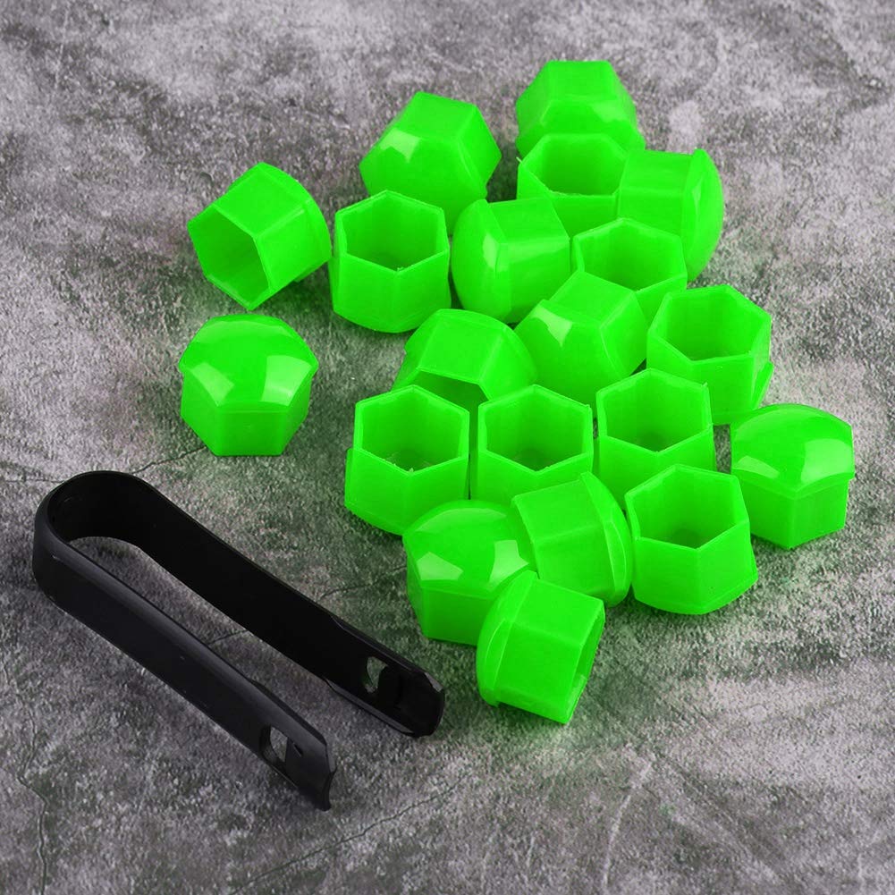 Anti -Diebstahl -Autorad -Hub -Schraubenbedeckungskappen, 20 -pcs -Schutzkappe mit Nylonclip für 17 -mm -Radschrauben (Grün) von Fesjoy