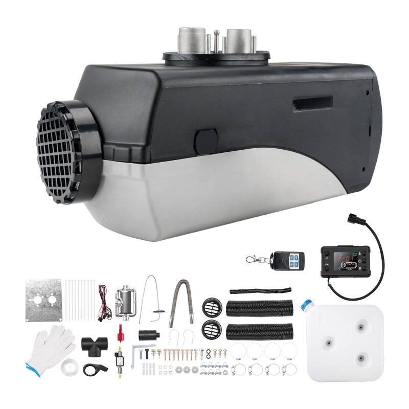 Fesuda 12V Diesel Standheizung 5KW Dieselheizung Diesel Air Diesel Heizung mit LCD Schalter Fernbedienung Schalldämpfer, Luftheizung Standheizung Auto für Auto RV Boote LKW KFZ PKW(Schwarz Grau) von Fesuda