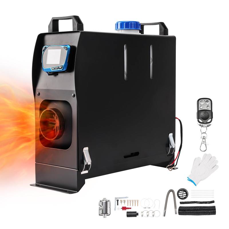 Fesuda 5KW 12V Diesel-Luftheizung, ferngesteuerte Standheizung, Einzelloch, schnelles Aufheizen, Abtauen, Entnebeln für Wohnmobil, Auto, LKW, Bus, Wohnmobil, SUV, Innenbereich, Schwarz von Fesuda