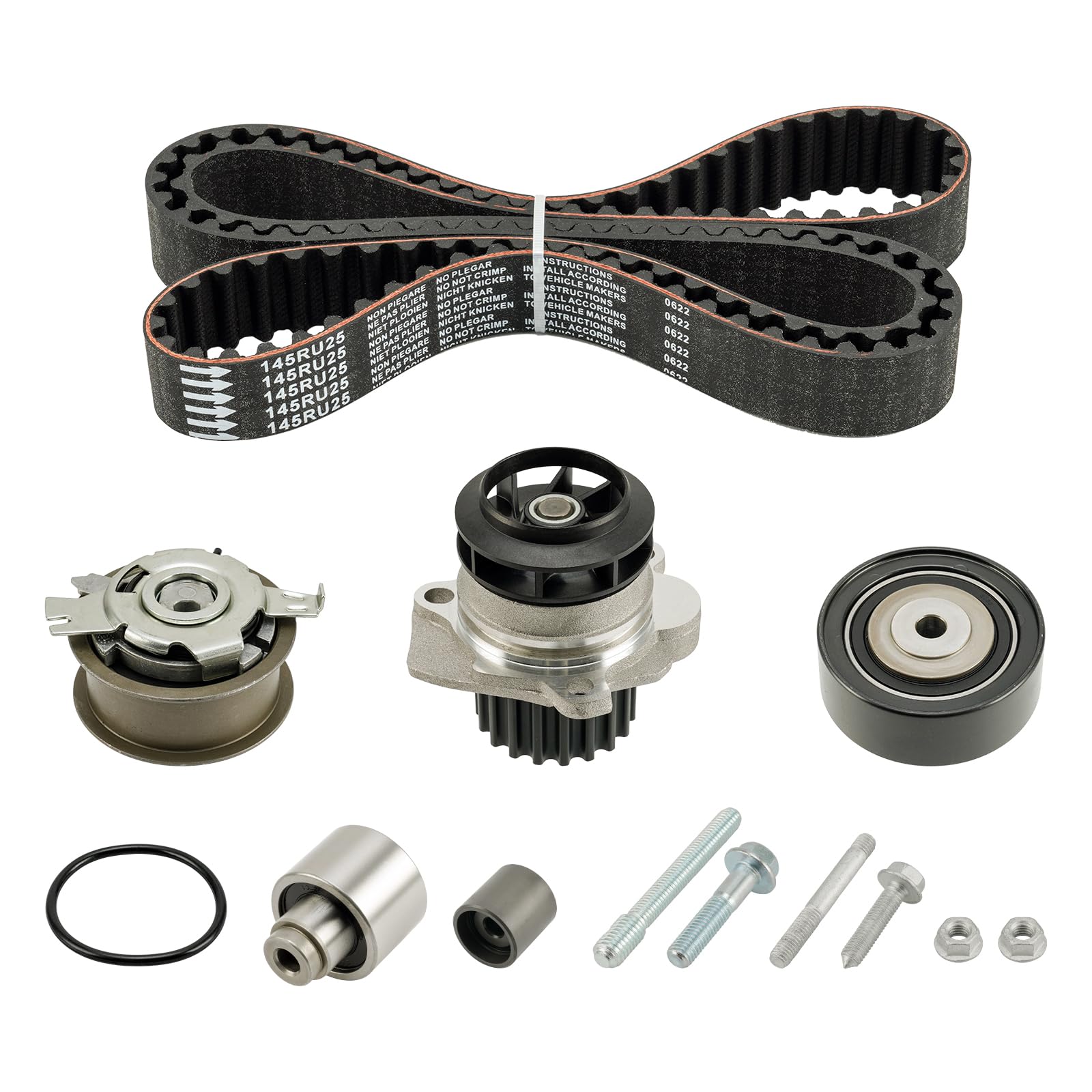 Fesuda Zahnriemensatz mit Wasserpumpe -Passend für VW Tiguan/Golf/Polo V (2009-2015), A4 B8/Q5/Q3/A3 Sportback/A6 C7 Avant (2006-2013), OE WK3039 von Fesuda