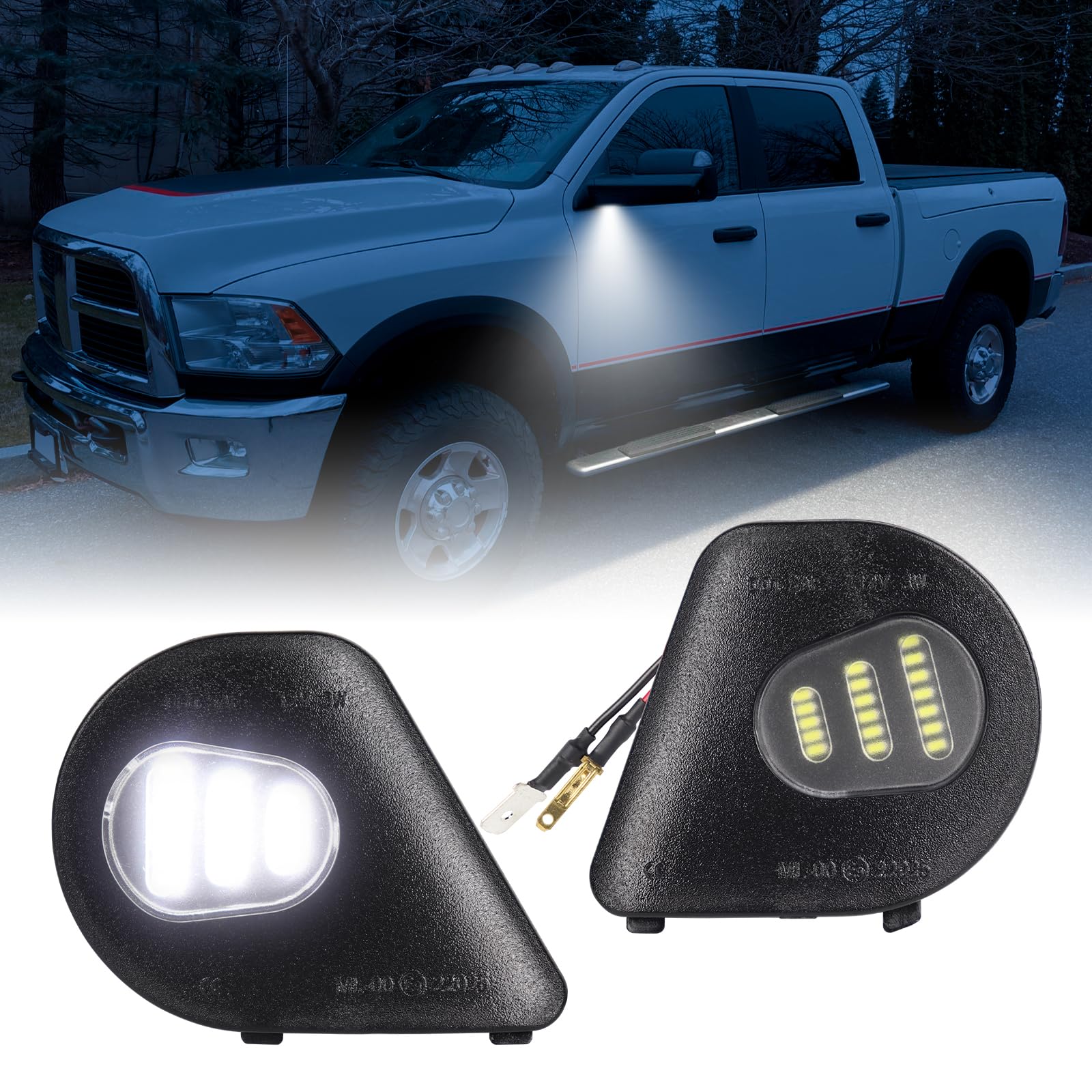 FetonAuto Side Mirror LED Puddle Light Assembly for 2010-2019 Dodge Ram 1500 2500 3500 4500 5500 Pickup Trucks Towing Mirror Lights 6500K White FetonAuto Side Mirror LED Puddle Light Assembly for 2010-2019 Dodge Ram 1500 2500 3500 4500 5500 Pickup Trucks Towing Mirror Lights 6500K White von FetonAuto