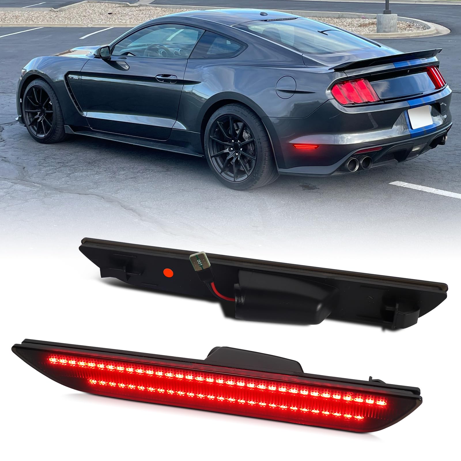 Red LED Side Marker Lights for Ford Mustang 2015-2023 Rear Bumper Fender Marker Reflectors, Smoked Black Len, 2PCS Red LED Side Marker Lights for Ford Mustang 2015-2023 Rear Bumper Fender Marker Reflectors, Smoked Black Len, 2PCS von FetonAuto
