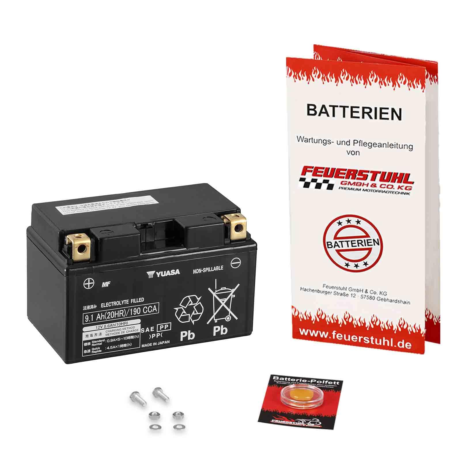 Batterie für Honda CBR 900 RR Fireblade, 2002-2003 (SC50) YUASA, wartungsfrei, einbaufertig (inkl. 7,50 Pfand) Erstausrüsterqualität von Feuerstuhl GmbH & Co. KG