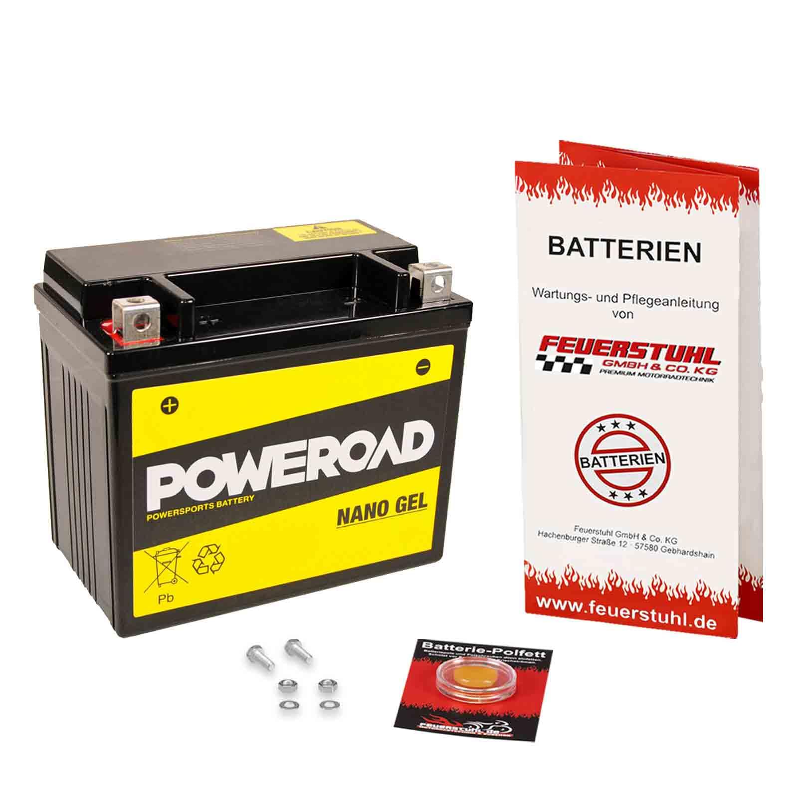 Batterie für Suzuki Intruder VL 800 Volusia, 2001-2005 (WVBM) wartungsfrei, einbaufertig (inkl. 7,50 Pfand) Gel von Feuerstuhl GmbH & Co. KG