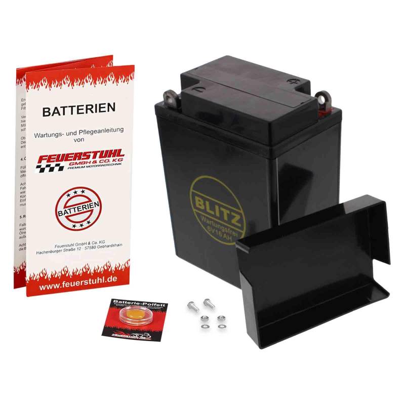 Batterie für Triumph TR65 Thunderbird, 1982-1983, wartungsfrei, einbaufertig (inkl. 7,50 Pfand) Oldtimer Gel von Feuerstuhl GmbH & Co. KG