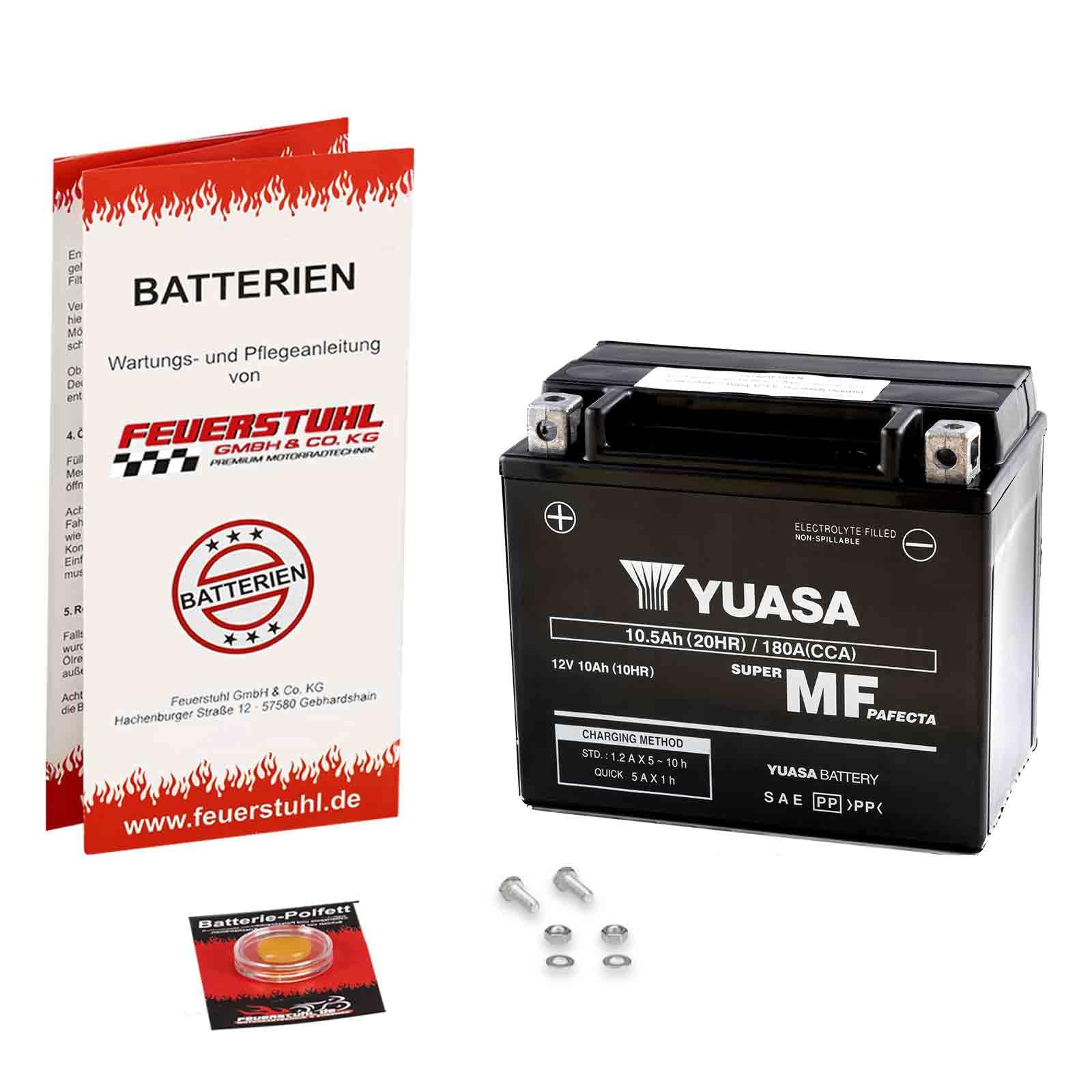 Batterie für Vespa Sei Giorni 300, 2018-2022, YUASA, wartungsfrei, einbaufertig (inkl. 7,50€ Pfand) Erstausrüsterqualität von Feuerstuhl GmbH & Co. KG