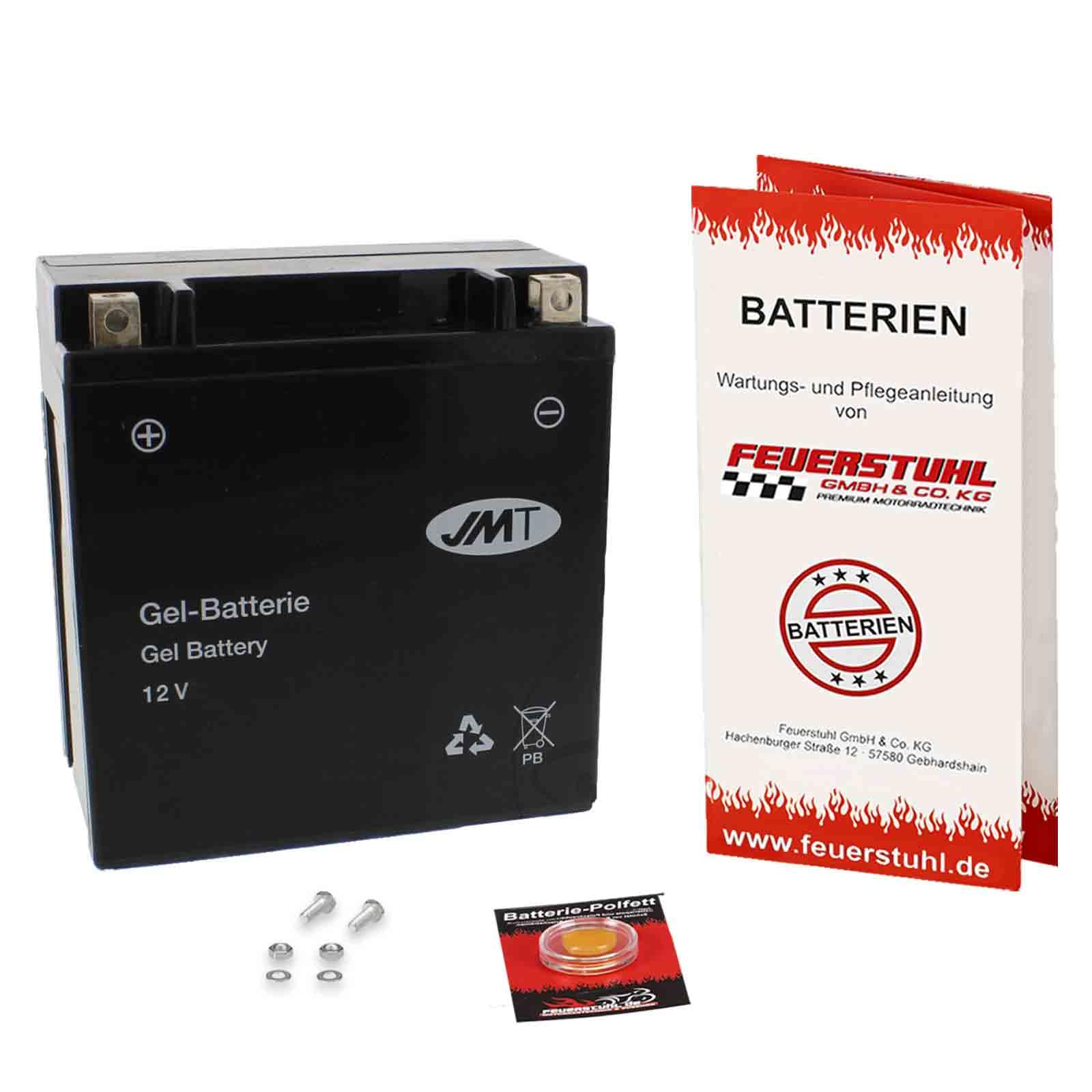 Gel Batterie für Moto Guzzi California Custom 1400, 2012-2016, wartungsfrei, einbaufertig (inkl. 7,50€ Pfand) von Feuerstuhl GmbH & Co. KG