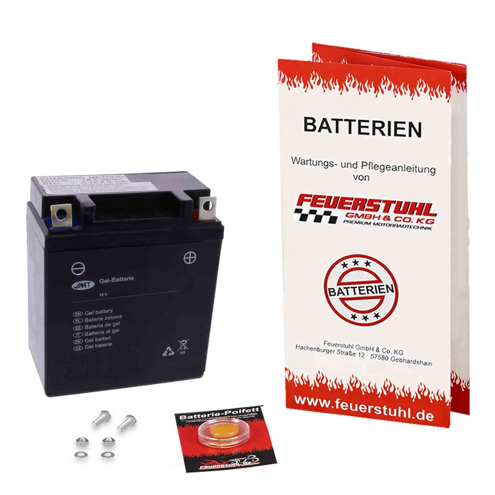 Gel Batterie für Yamaha DT 50 R, 1989-1997 (3MN) wartungsfrei, einbaufertig (inkl. 7,50€ Pfand) von Feuerstuhl GmbH & Co. KG
