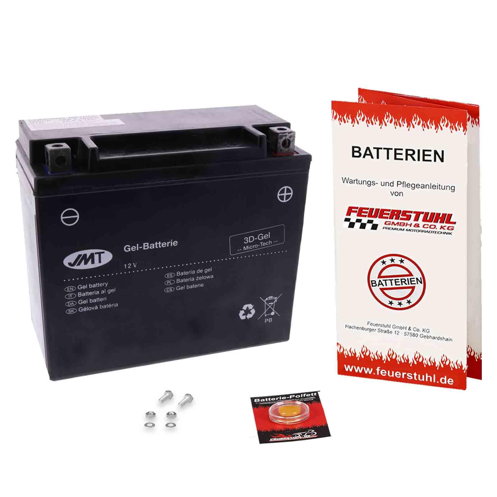 Gel Batterie für Yamaha YFM 400 Kodiak, 2000-2002, wartungsfrei, einbaufertig (inkl. 7,50€ Pfand) 18Ah von Feuerstuhl GmbH & Co. KG