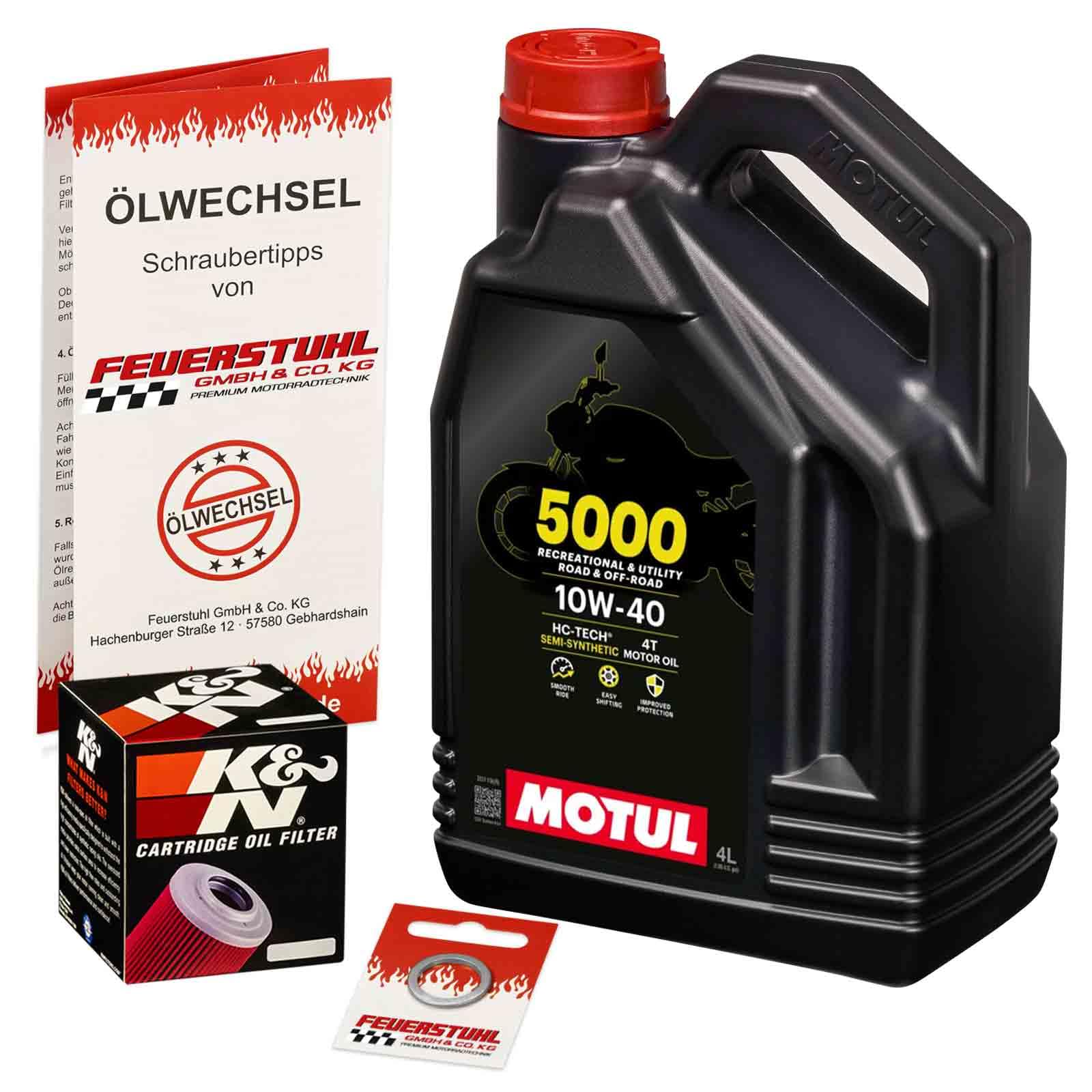 Öl & Ölfilter für Honda CB 1100 EX, 2017-2020 (SC78), Ölwechsel Set 10W-40 Motoröl + K&N RACING Filter + Dichtring(e) von Feuerstuhl GmbH & Co. KG