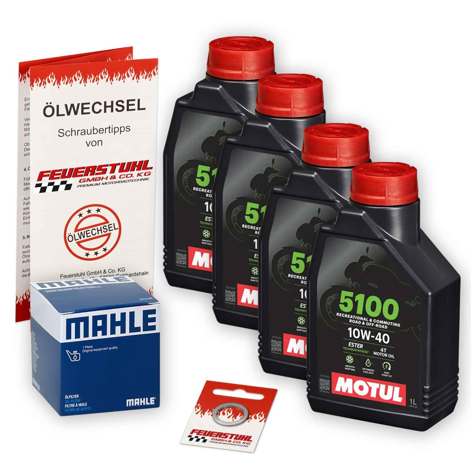 Öl & Ölfilter für Honda CB 1300, 2003-2013 (SC54), Ölwechsel Set 10W-40 ESTER Motoröl + Mahle Filter + Dichtring(e) von Feuerstuhl GmbH & Co. KG