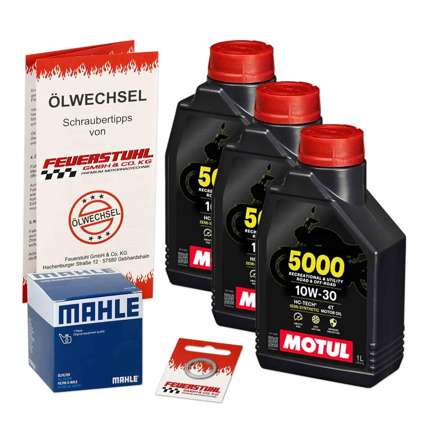 Öl & Ölfilter für Honda CB 500 X, 2013-2014 (PC46), Ölwechsel Set 10W-30 Motoröl + Mahle Filter + Dichtring(e) von Feuerstuhl GmbH & Co. KG