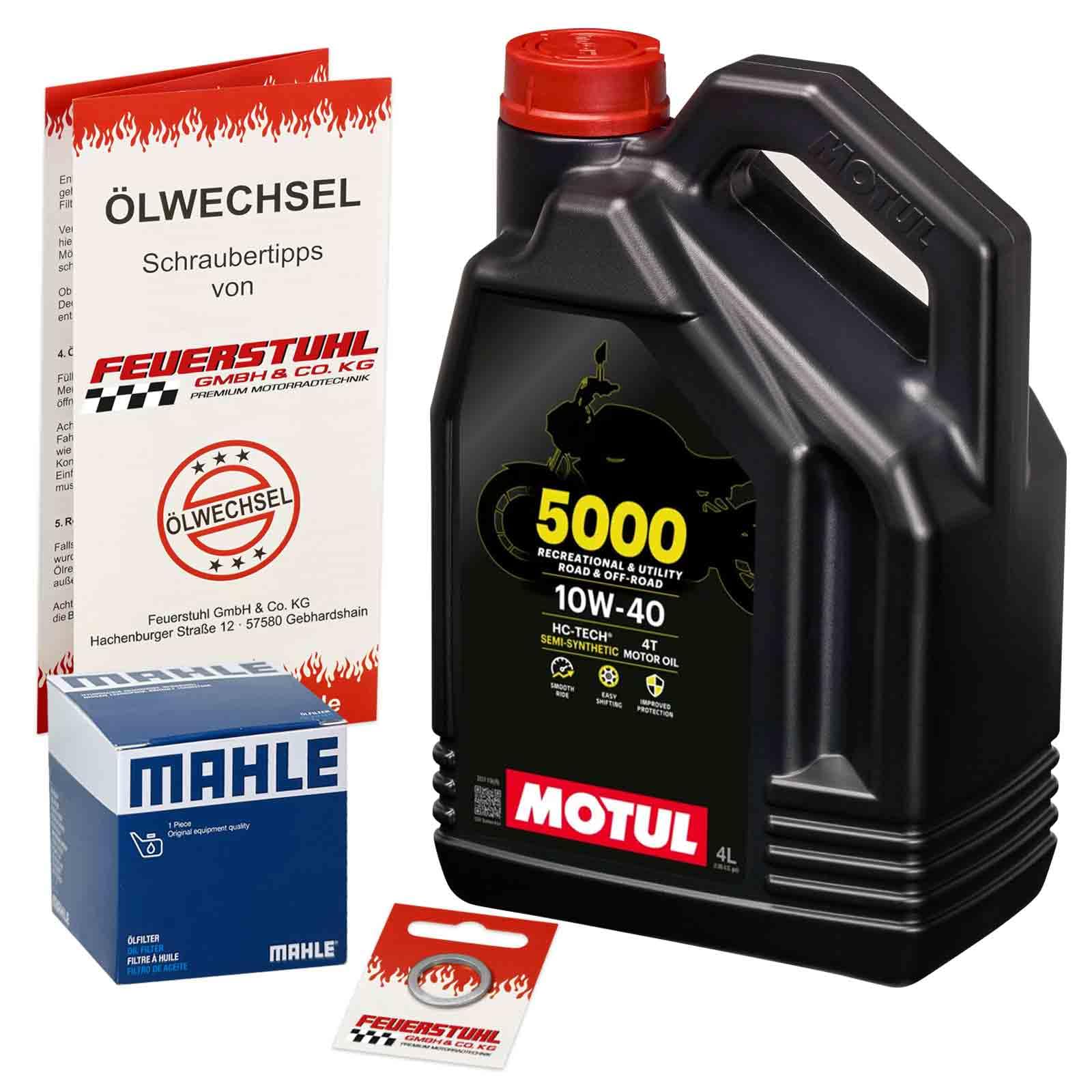 Öl & Ölfilter für Honda CB 600 Hornet/S, 2002-2006 (PC36), Ölwechsel Set 10W-40 Motoröl + Mahle Filter + Dichtring(e) von Feuerstuhl GmbH & Co. KG