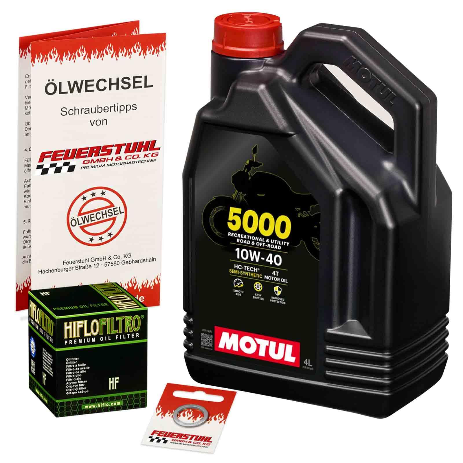 Öl & Ölfilter für Honda CB 900 F Hornet, 2002-2006 (SC48), Ölwechsel Set 10W-40 Motoröl + HiFlo Filter + Dichtring(e) von Feuerstuhl GmbH & Co. KG