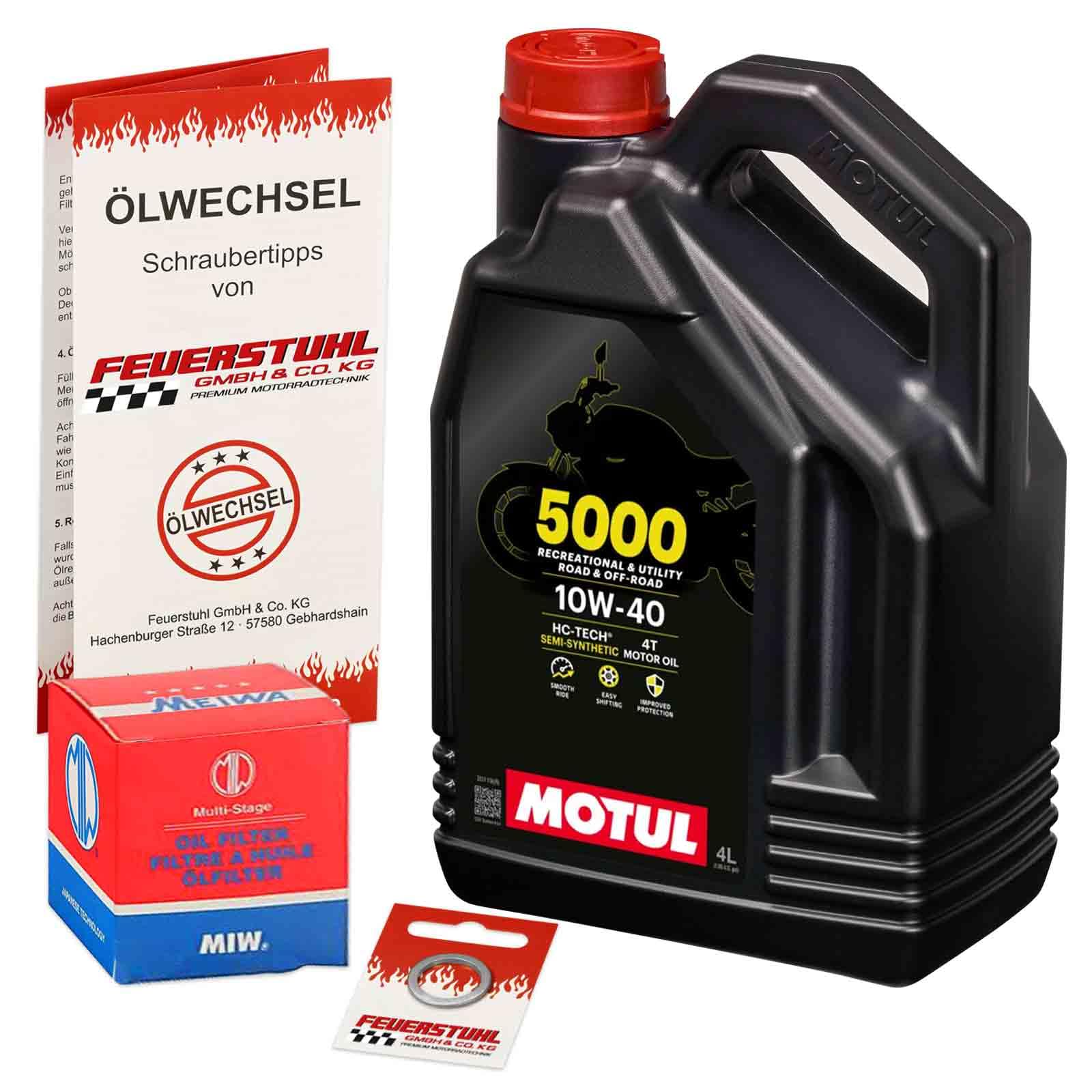 Öl & Ölfilter für Honda CB 900 F Hornet, 2002-2006 (SC48), Ölwechsel Set 10W-40 Motoröl + MiW Filter + Dichtring(e) von Feuerstuhl GmbH & Co. KG
