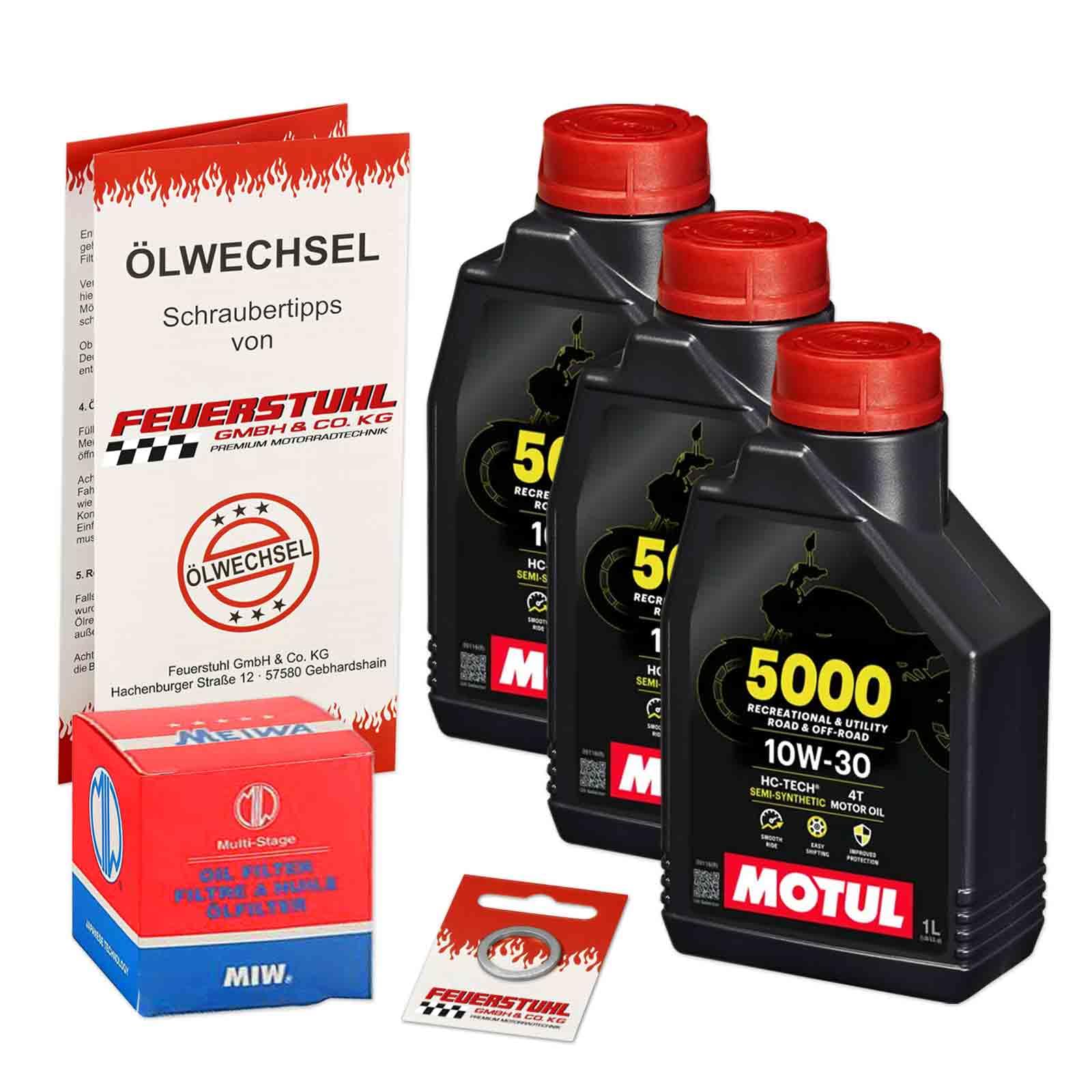 Öl & Ölfilter für Honda CBF 1000, 2006-2011 (SC58), Ölwechsel Set 10W-30 Motoröl + MiW Filter + Dichtring(e) von Feuerstuhl GmbH & Co. KG