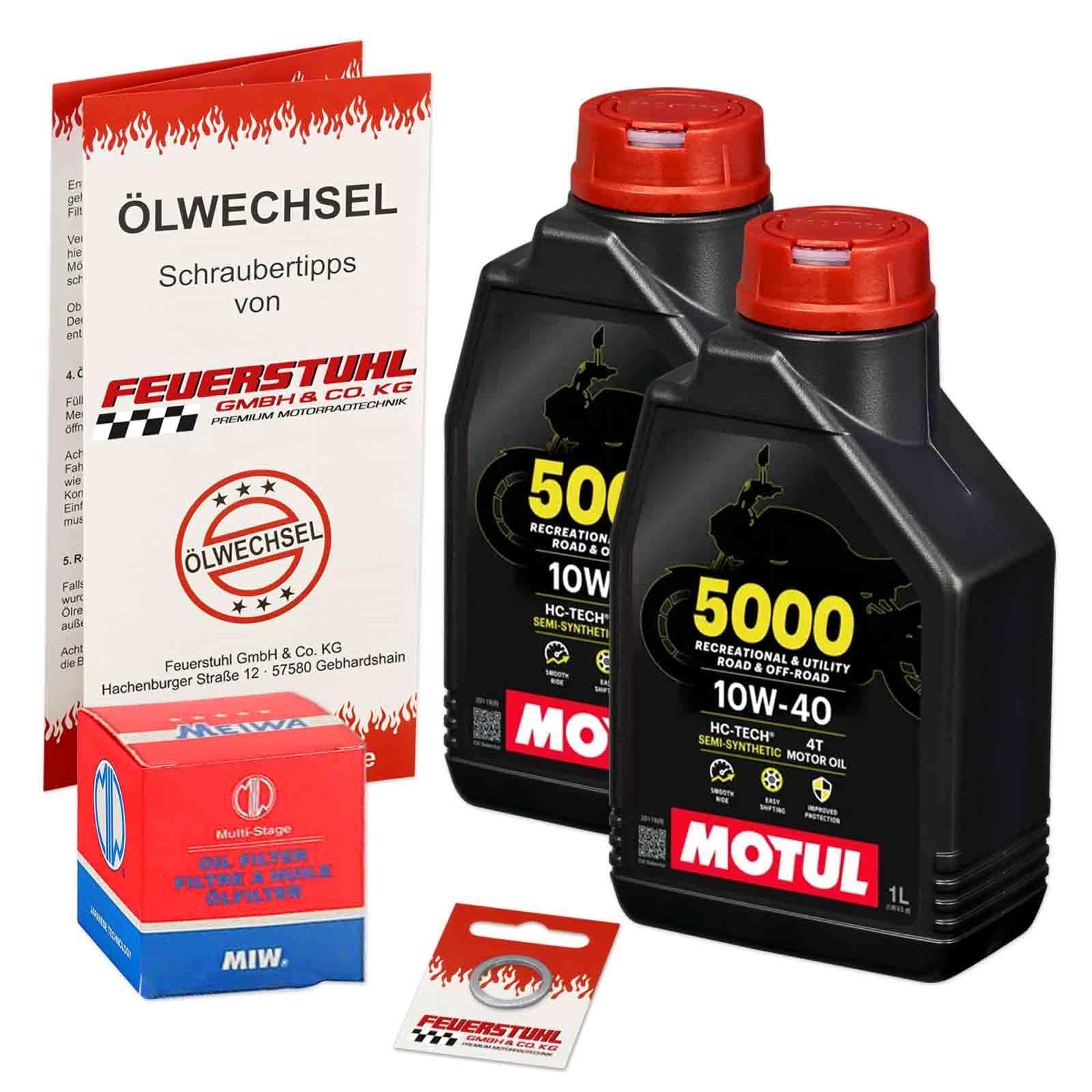 Öl & Ölfilter für Honda CBR 300 R, 2015-2016 (NC51), Ölwechsel Set 10W-40 Motoröl + MiW Filter + Dichtring(e) von Feuerstuhl GmbH & Co. KG