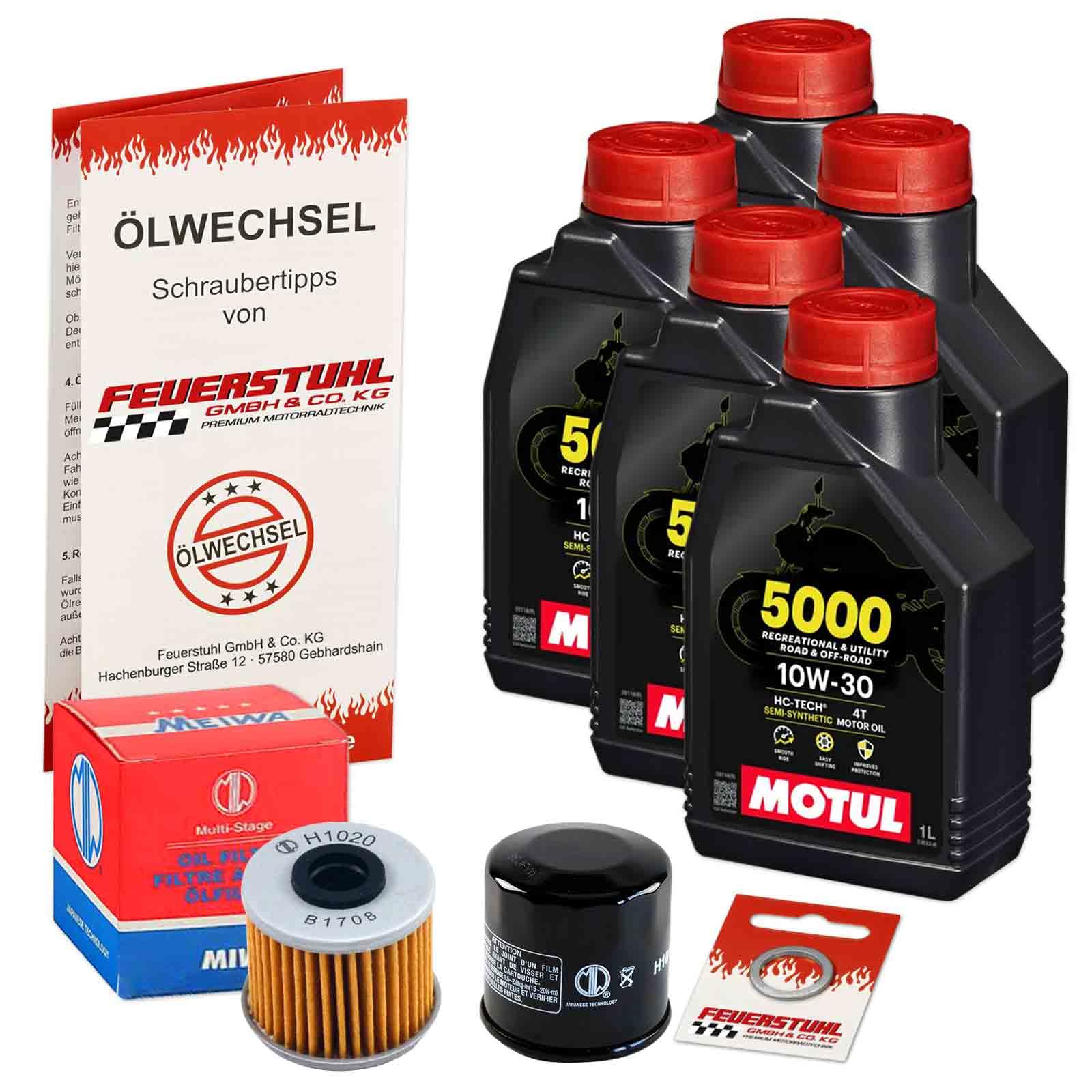 Öl & Ölfilter für Honda CRF 1000 L Africa Twin DCT, 2017-2019 (SD06), Ölwechsel Set 10W-30 Motoröl + MiW Filter + Dichtring(e) von Feuerstuhl GmbH & Co. KG
