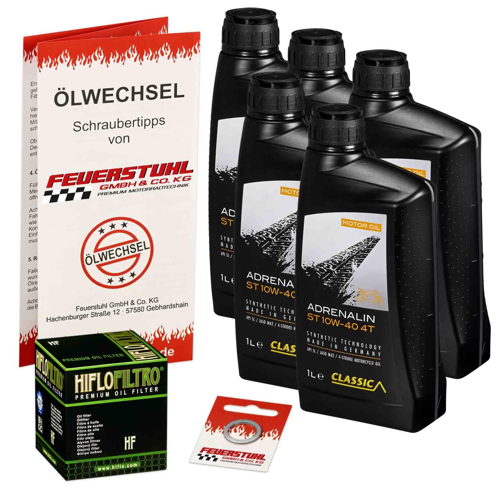 Öl & Ölfilter für Honda CRF 1100 L Africa Twin, 2020-2023 (SD08), Ölwechsel Set, Classic 10W-40 Motoröl + HiFlo Filter + Dichtring(e) von Feuerstuhl GmbH & Co. KG