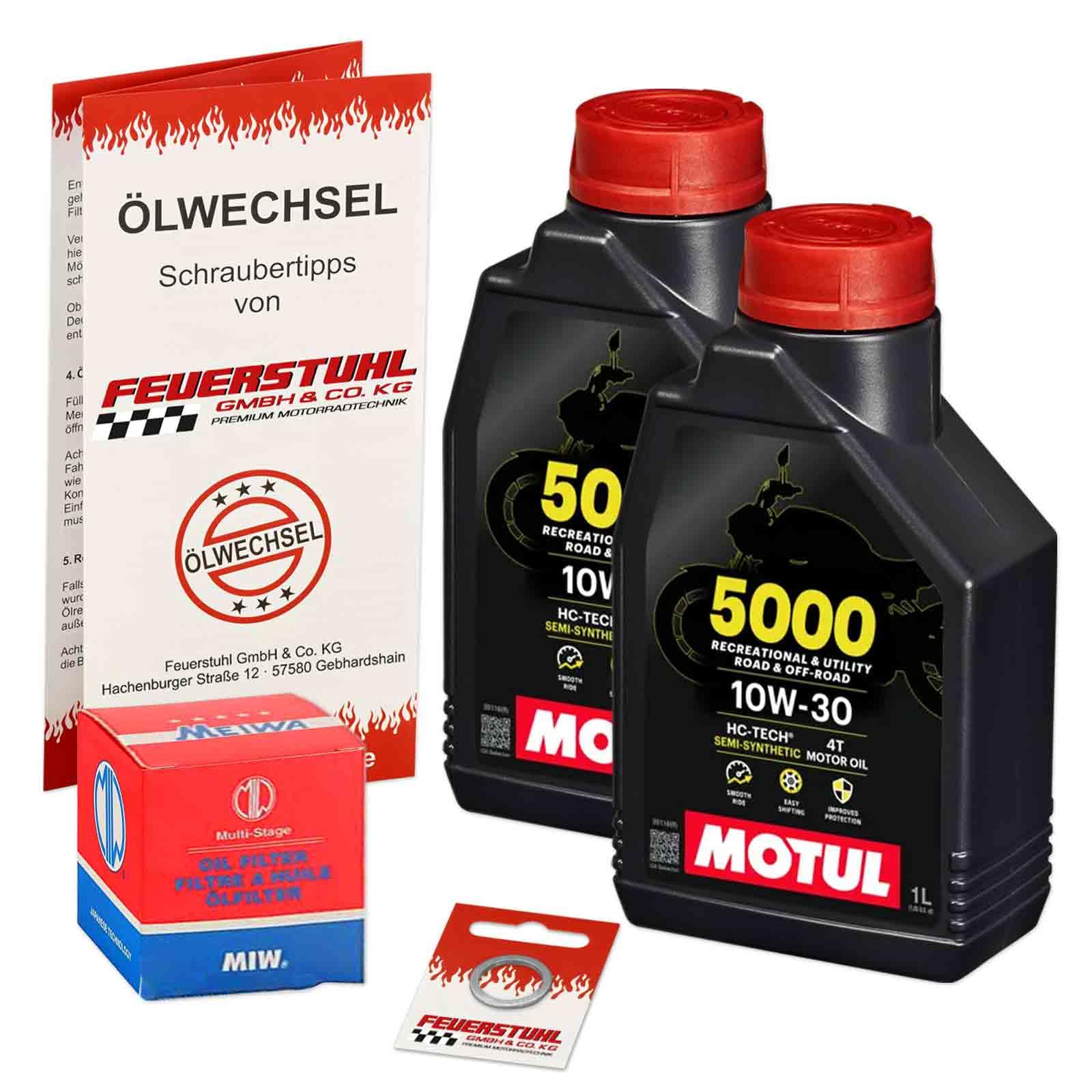 Öl & Ölfilter für Honda CRF 300 Rally, 2021-2023 (ND16), Ölwechsel Set 10W-30 Motoröl + MiW Filter + Dichtring(e) von Feuerstuhl GmbH & Co. KG
