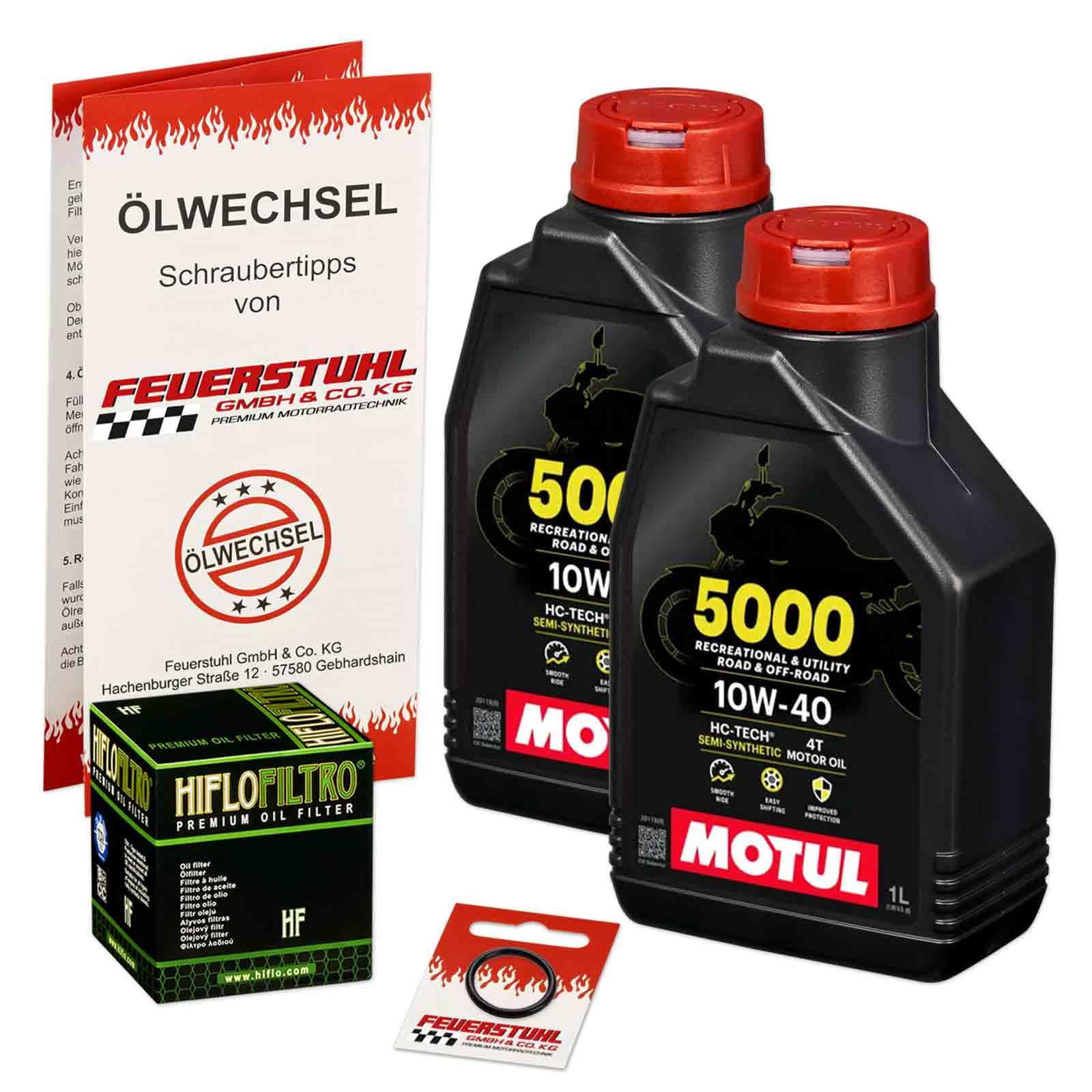 Öl & Ölfilter für Honda CRF 450 L, 2018-2020 (PD11), Ölwechsel Set 10W-40 Motoröl + HiFlo Filter + Dichtring(e) von Feuerstuhl GmbH & Co. KG