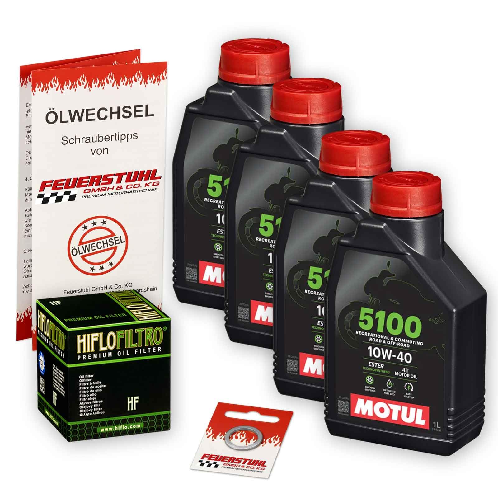 Öl & Ölfilter für Honda GL 1800 Gold Wing, 2001-2011 (SC47), Ölwechsel Set 10W-40 ESTER Motoröl + HiFlo Filter + Dichtring(e) von Feuerstuhl GmbH & Co. KG