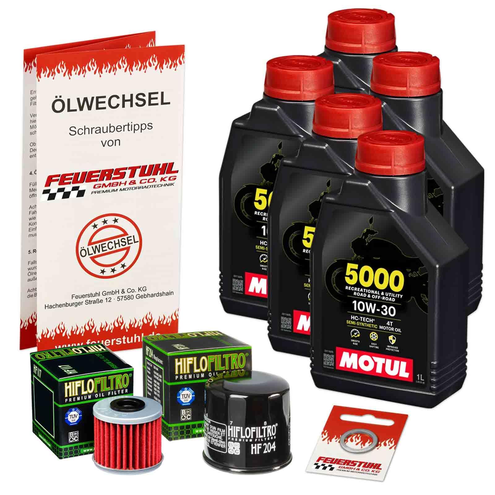 Öl & Ölfilter für Honda GL 1800 Gold Wing DCT, 2018-2023 (SC79), Ölwechsel Set 10W-30 Motoröl + HiFlo Filter + Dichtring(e) von Feuerstuhl GmbH & Co. KG