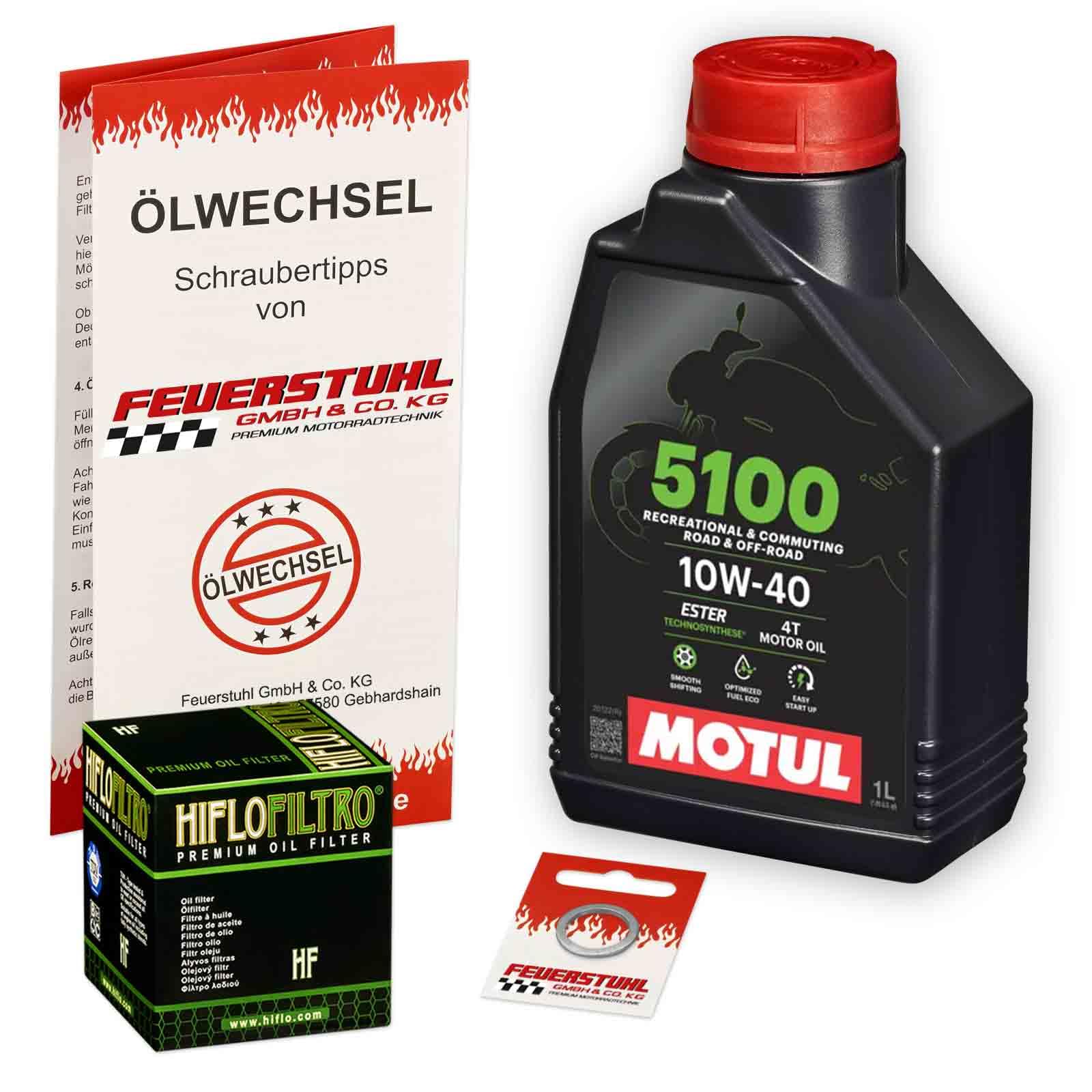 Öl & Ölfilter für Honda MSX 125 Grom, 2021-2023 (JC92), Ölwechsel Set 10W-40 ESTER Motoröl + HiFlo Filter + Dichtring(e) von Feuerstuhl GmbH & Co. KG
