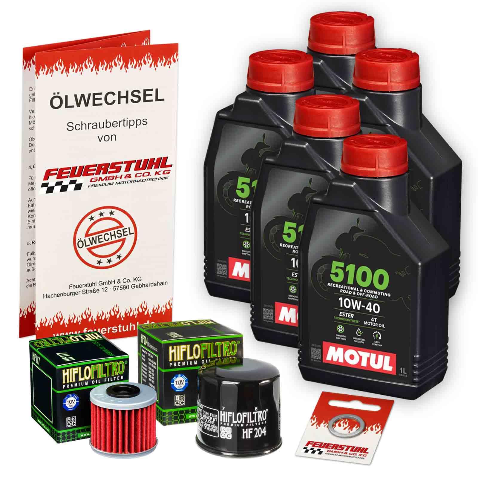 Öl & Ölfilter für Honda NT 1100 DCT, 2022-2023 (SC84), Ölwechsel Set 10W-40 ESTER Motoröl + HiFlo Filter + Dichtring(e) von Feuerstuhl GmbH & Co. KG