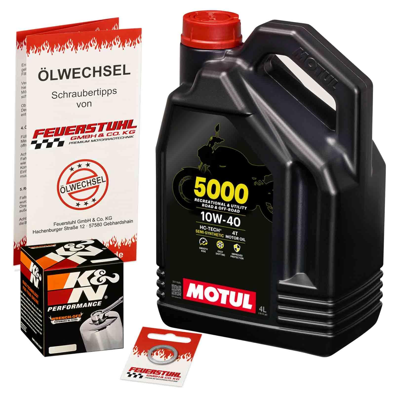 Öl & Ölfilter für Honda VT 1100 C3 Shadow, 1998-2000 (SC39), Ölwechsel Set 10W-40 Motoröl + K&N CHROM Filter + Dichtring(e) von Feuerstuhl GmbH & Co. KG