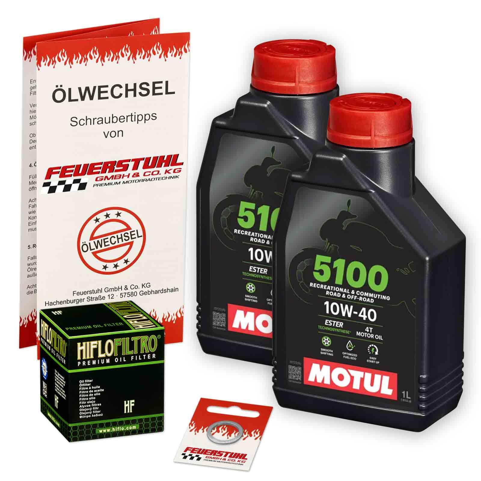 Öl & Ölfilter für Honda VT 125 C/C2 Shadow, 1999-2000 (JC29), Ölwechsel Set 10W-40 ESTER Motoröl + HiFlo Filter + Dichtring(e) von Feuerstuhl GmbH & Co. KG