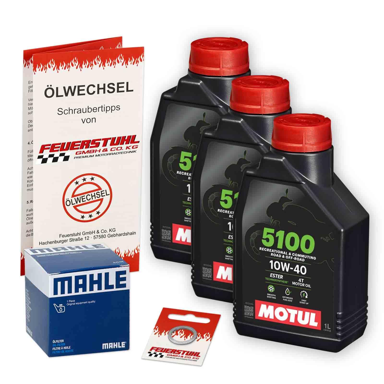 Öl & Ölfilter für Honda VT 750 C2 Shadow, 2007-2013 (RC53), Ölwechsel Set 10W-40 ESTER Motoröl + Mahle Filter + Dichtring(e) von Feuerstuhl GmbH & Co. KG