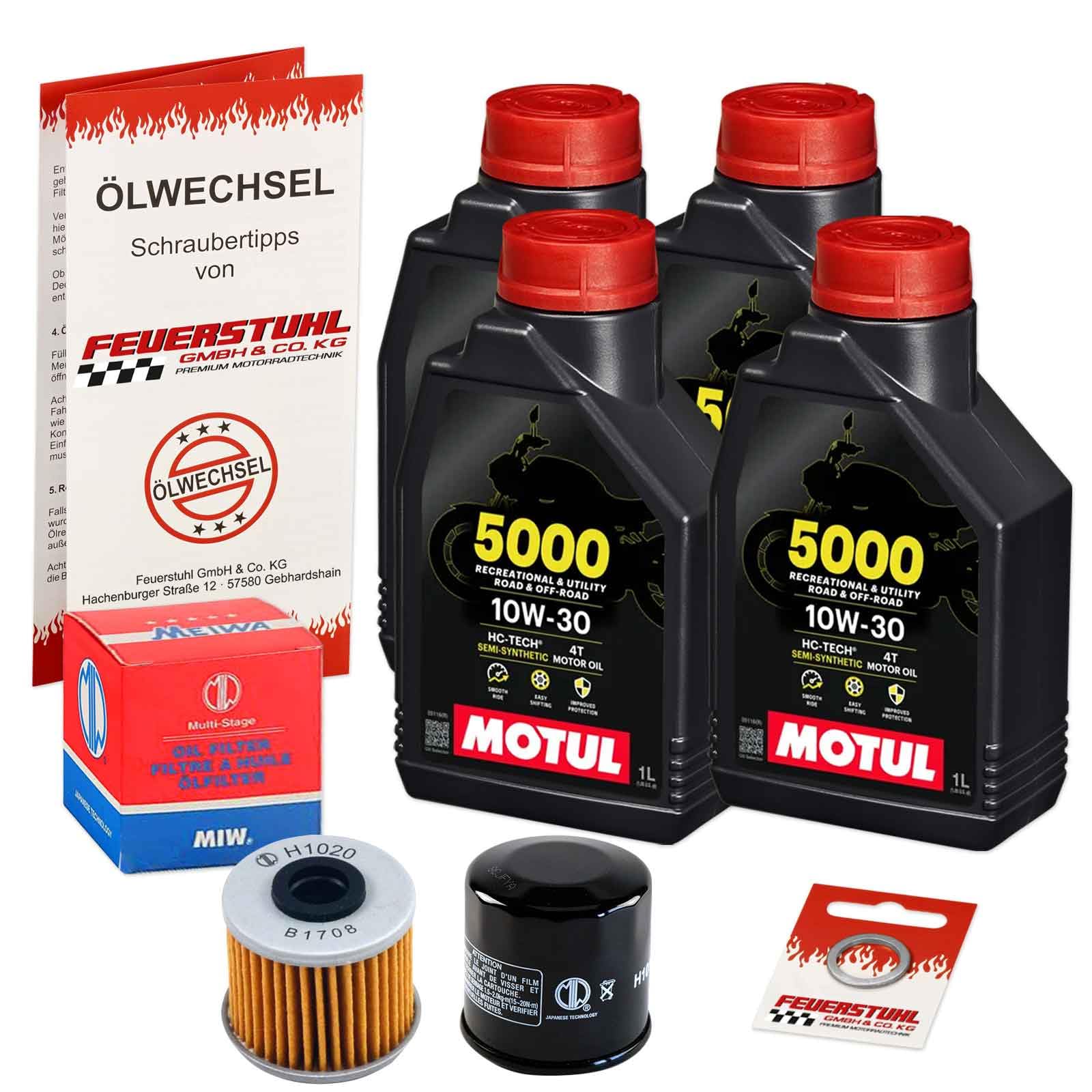 Öl & Ölfilter für Honda X-ADV 750, 2017-2020 (RC95), Ölwechsel Set 10W-30 Motoröl + MiW Filter + Dichtring(e) von Feuerstuhl GmbH & Co. KG