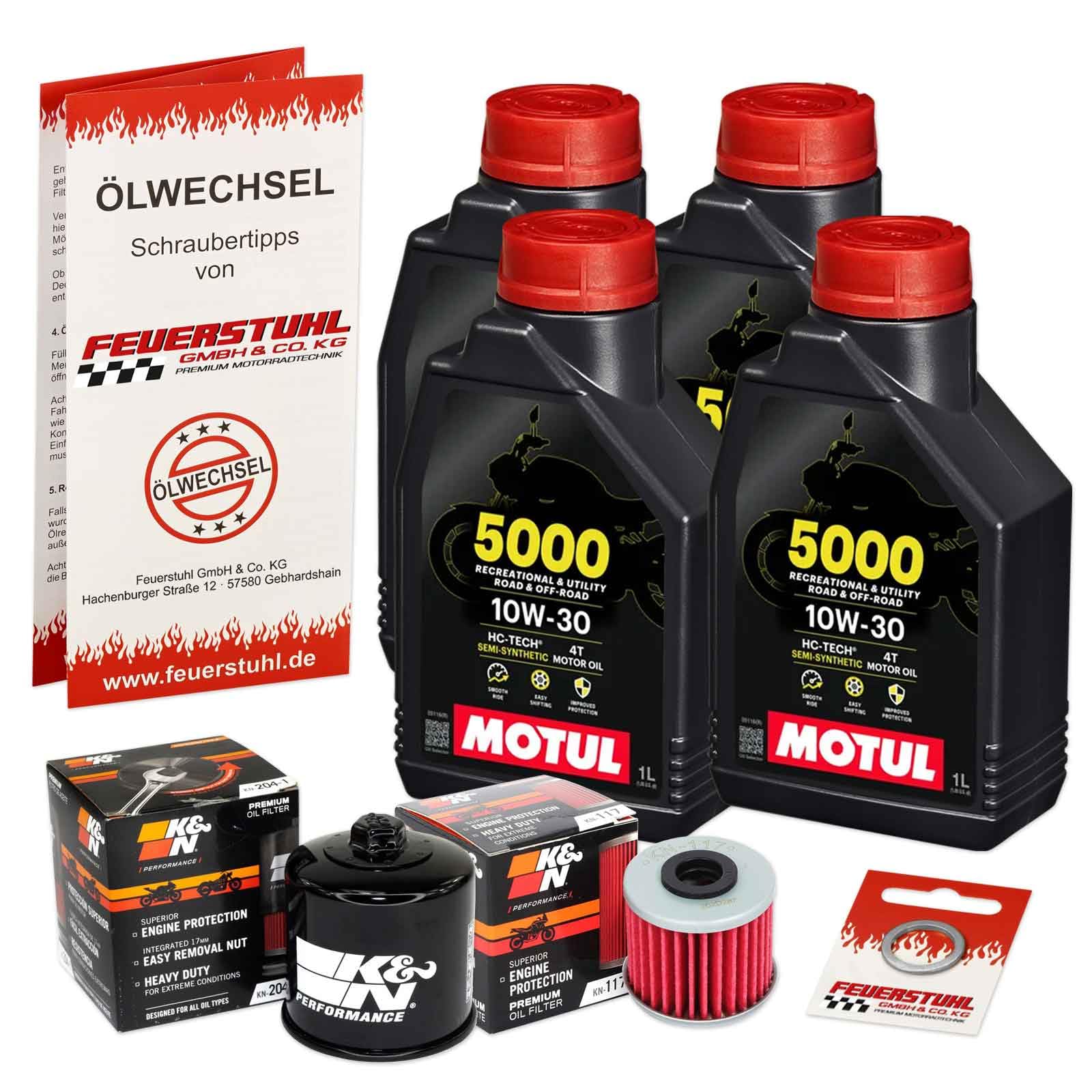 Öl & Ölfilter für Honda X-ADV 750, 2021-2023 (RH10), Ölwechsel Set 10W-30 Motoröl + K&N RACING Filter + Dichtring(e) von Feuerstuhl GmbH & Co. KG