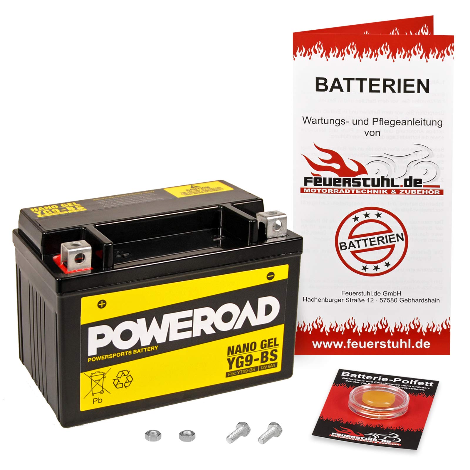 Gel-Batterie für Honda CB-1 400 F (NC27) wartungsfrei, einbaufertig, startklar, inkl. 7,50€ Pfand von Feuerstuhl.de GmbH