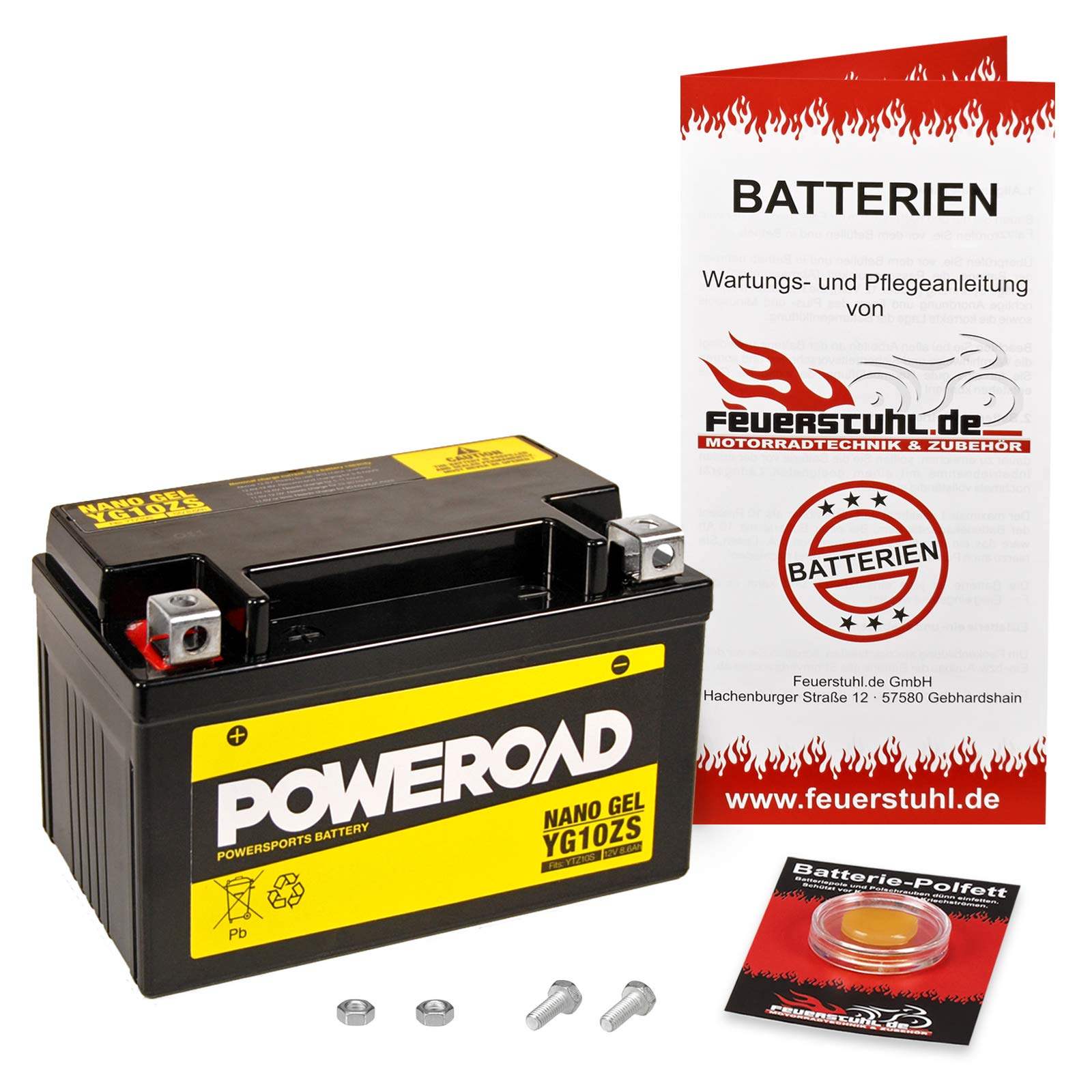 Gel-Batterie für Honda CB 1000 R (SC60) wartungsfrei, einbaufertig, startklar, inkl. 7,50€ Pfand von Feuerstuhl.de GmbH