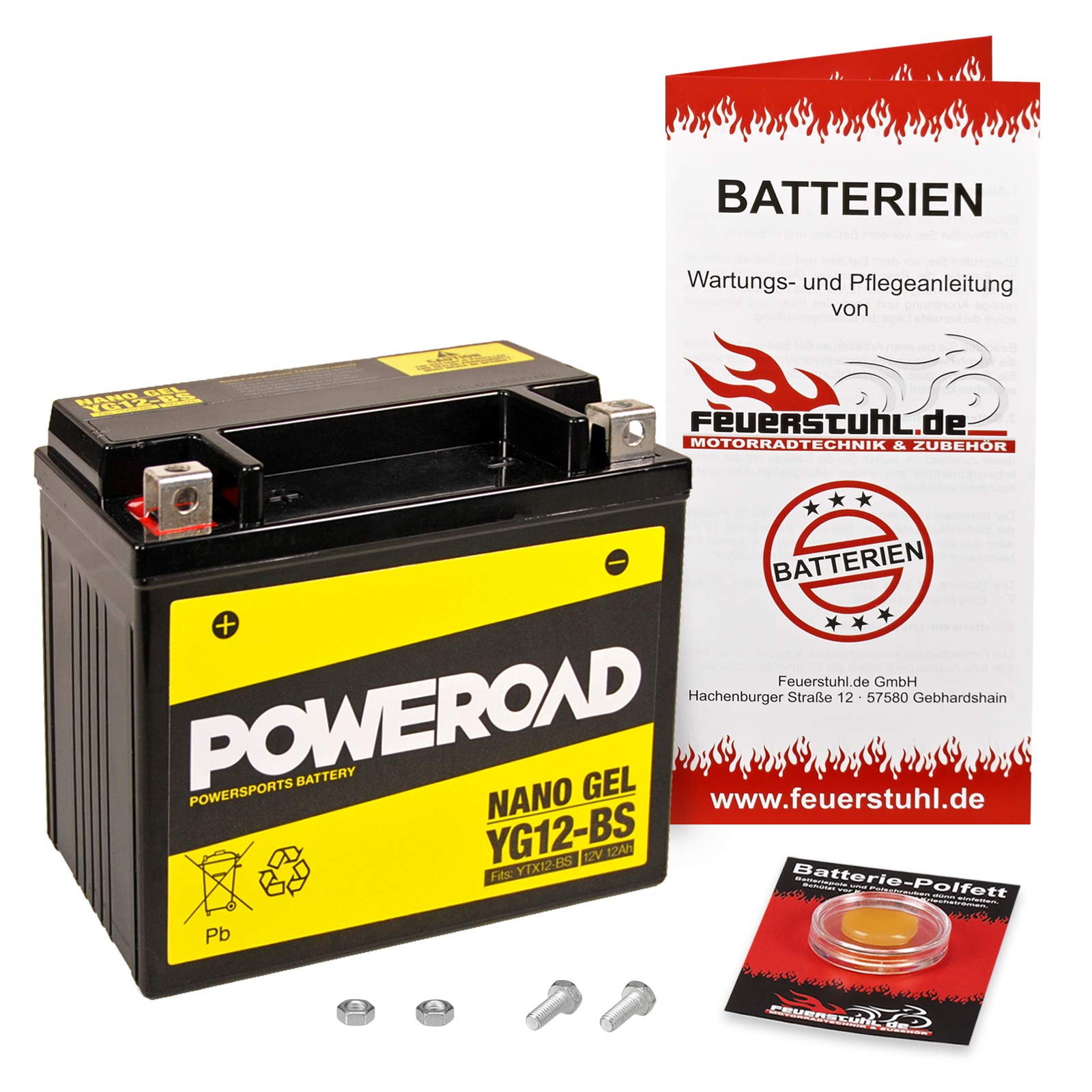 Gel-Batterie für Suzuki V-Strom 650, 2012-2018 (C7) wartungsfrei, einbaufertig, startklar, inkl. 7,50€ Pfand von Feuerstuhl.de GmbH